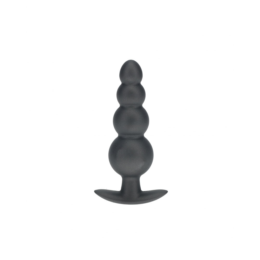 Ouch! Beaded Anal Plug Gun Metal Gun Metal Grey 11.7 Cm Butt Plug