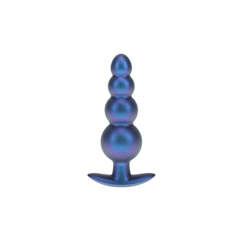 Ouch! Beaded Anal Plug Metallic Blue Metallic Blue 11.7 Cm Butt Plug