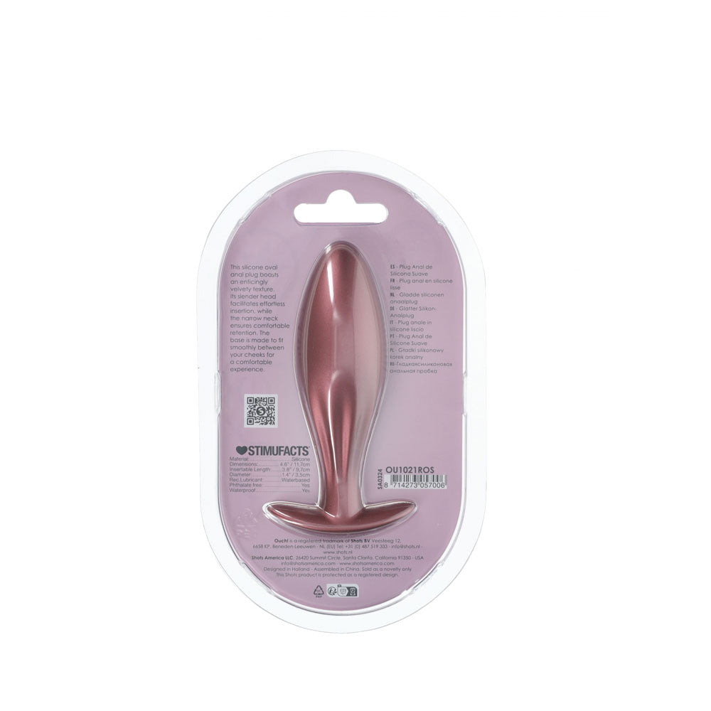 Ouch! Oval Anal Plug Rose Gold Rose Gold 11.7 Cm Butt Plug