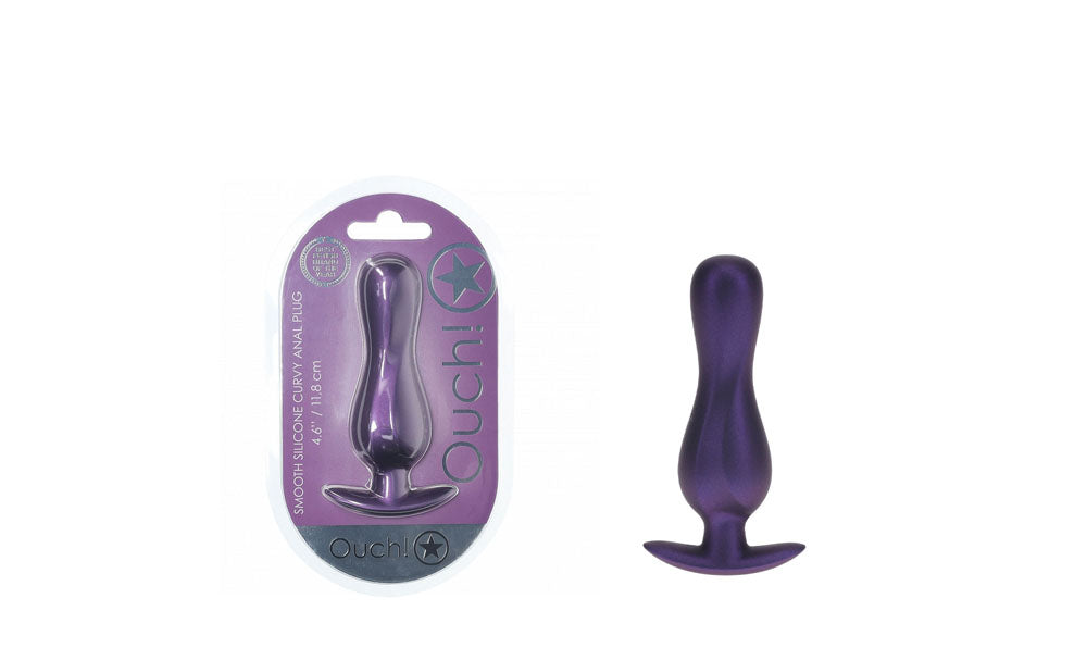 Ouch! Curvy Anal Plug Metallic Purple Metallic Purple 11.7 Cm Butt Plug