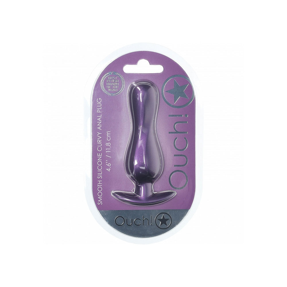 Ouch! Curvy Anal Plug Metallic Purple Metallic Purple 11.7 Cm Butt Plug