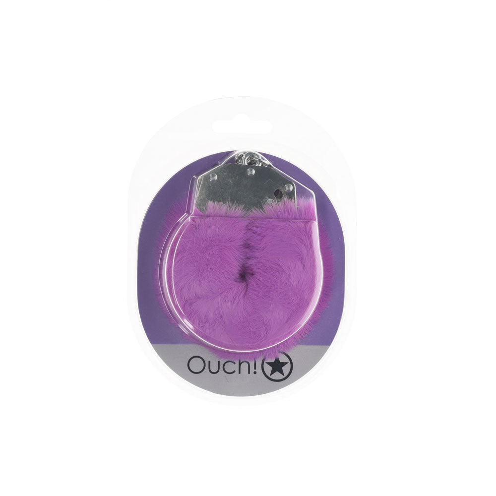 Ouch! Heavy Duty Fluffy Cuffs Purple Purple Fluffy Restraints