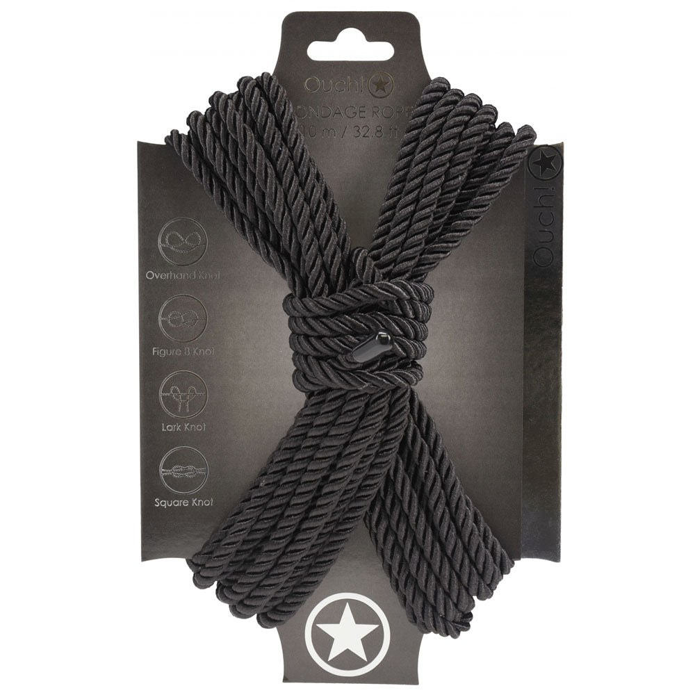 Ouch! Bondage Rope 10 M Black Black Nylon Bondage Rope 10 Metre Length