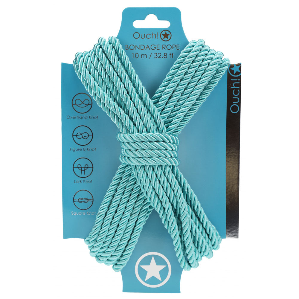 Ouch! Bondage Rope 10 M Blue Blue Nylon Bondage Rope 10 Metre Length