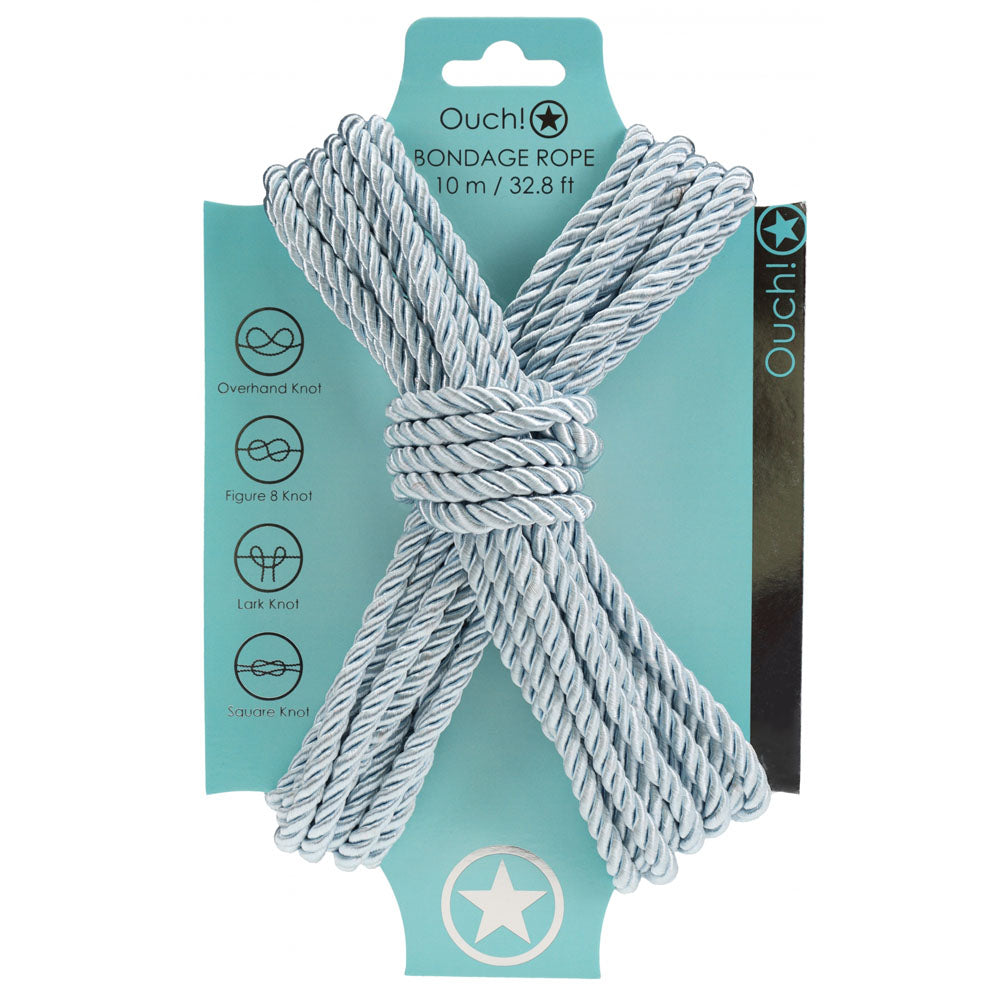 Ouch! Bondage Rope 10 M Powder Blue Powder Blue Nylon Bondage Rope 10 Metre Length