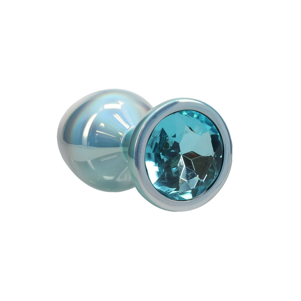 Ouch! Paris Collection Metal Anal Plug Set Blue Metallic Blue Butt Plugs With Gem Bases Set Of 3 Sizes