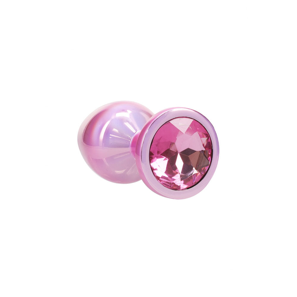 Ouch! Paris Collection Metal Anal Plug Set Pink Metallic Pink Butt Plugs With Gem Bases Set Of 3 Sizes