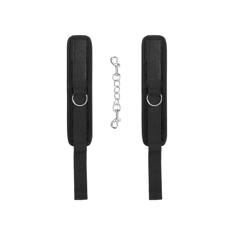 Ouch! Velvet & Velcro Adjustable Handcuffs Black Restraints
