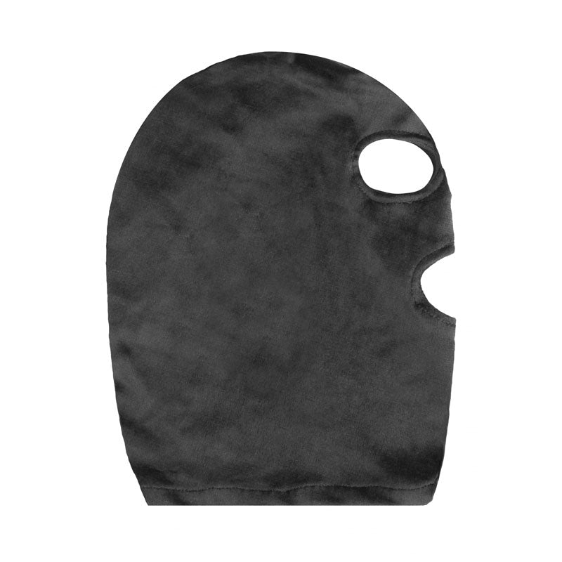 Ouch! Velvet & Velcro Mask With Eye And Mouth Opening Black Hood