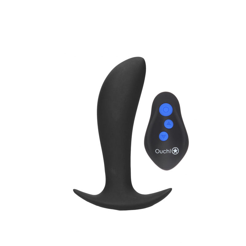 Ouch! E Stim & Vibrating Butt Plug With Wireless Remote Black 12.3 Cm Usb Rechargeable Vibrating Butt Plug With E Stim