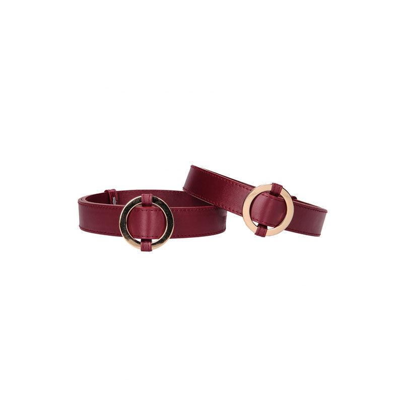 Ouch! Halo Thigh Cuffs Burgundy Leg Restraints