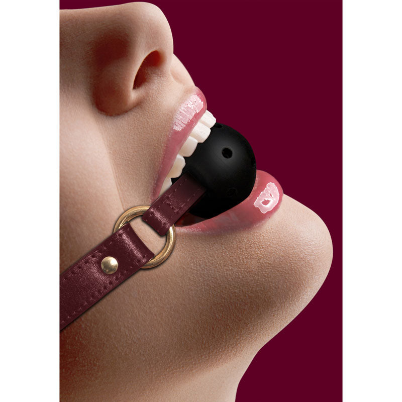 Ouch! Halo Breathable Ball Gag Burgundy Mouth Restraint