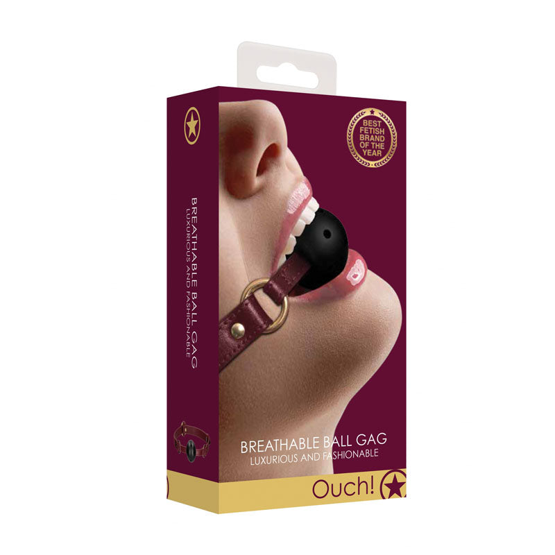 Ouch! Halo Breathable Ball Gag Burgundy Mouth Restraint