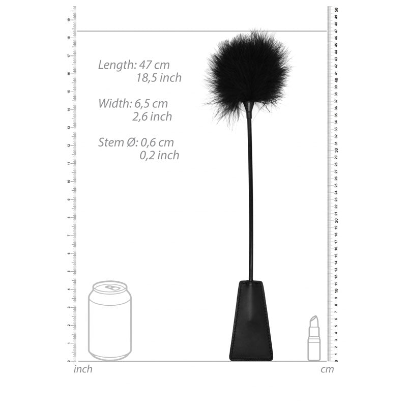 Ouch! Black & White Crop With Feather Tickler Black 44 Cm Feather Crop