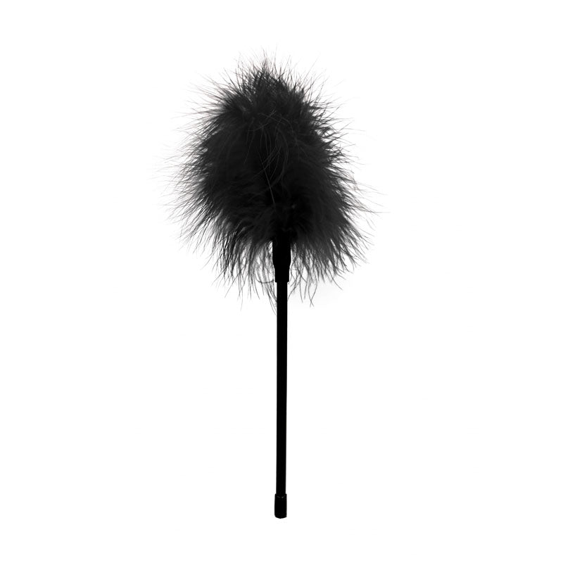 Ouch! Black & White Feather Tickler Black Feather Crop