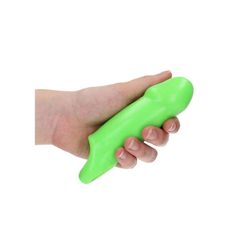Ouch! Glow In The Dark Smooth Thick Stretchy Penis Sleeve Glow In Dark 15.5 Cm Penis Extension Sleeve