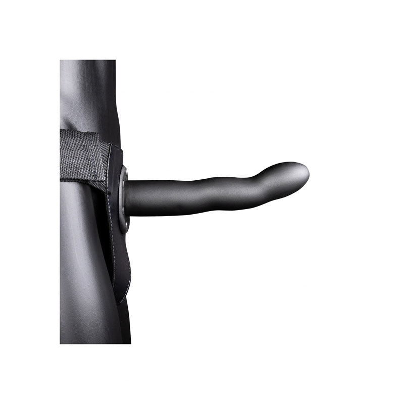 Ouch! Curved Hollow Strap On 8in/20cm Gunmetal Grey 20 Cm Hollow Strap On