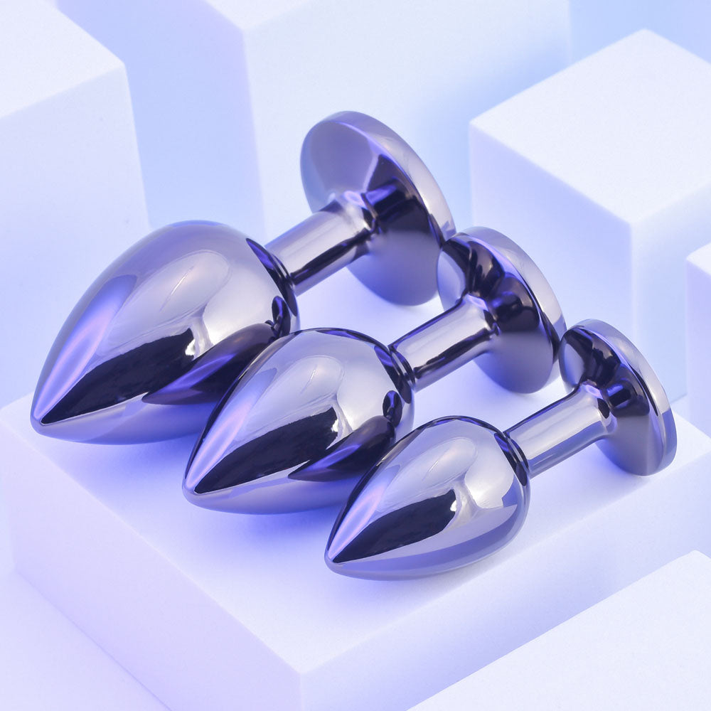 Playboy Pleasure Pleasure 3 Ways Metal Butt Plugs Set Of 3 Sizes