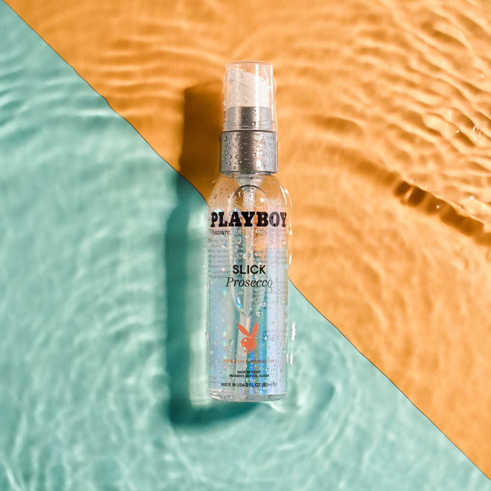 Playboy Pleasure Slick Prosecco 60 Ml Prosecco Flavoured Water Based Lubricant 60 Ml Bottle