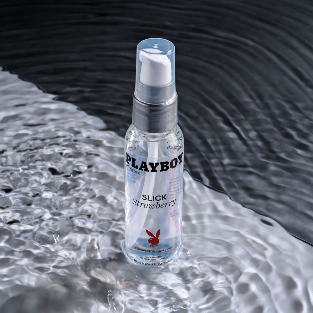 Playboy Pleasure Slick Strawberry 60 Ml Strawberry Flavoured Water Based Lubricant 60 Ml Bottle
