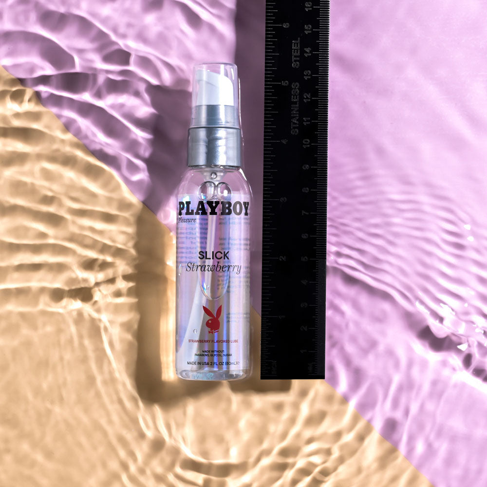 Playboy Pleasure Slick Strawberry 60 Ml Strawberry Flavoured Water Based Lubricant 60 Ml Bottle