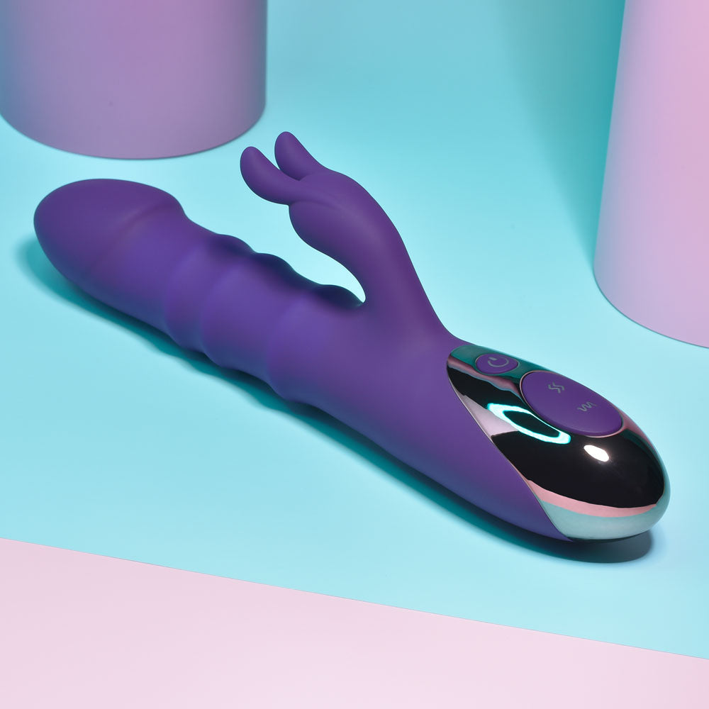 Playboy Pleasure Hop To It Purple 23.5 Cm Usb Rechargeable Rabbit Vibrator