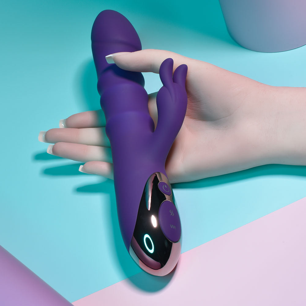 Playboy Pleasure Hop To It Purple 23.5 Cm Usb Rechargeable Rabbit Vibrator