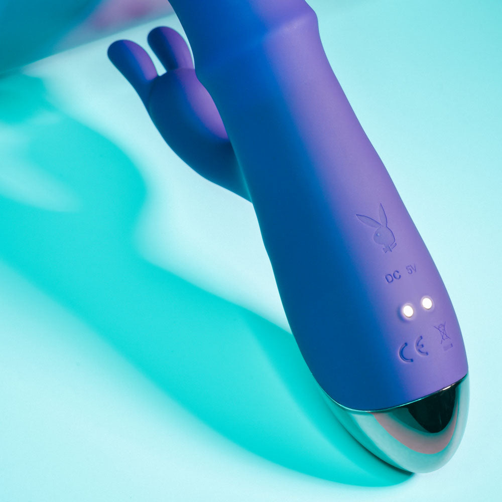 Playboy Pleasure Hop To It Purple 23.5 Cm Usb Rechargeable Rabbit Vibrator