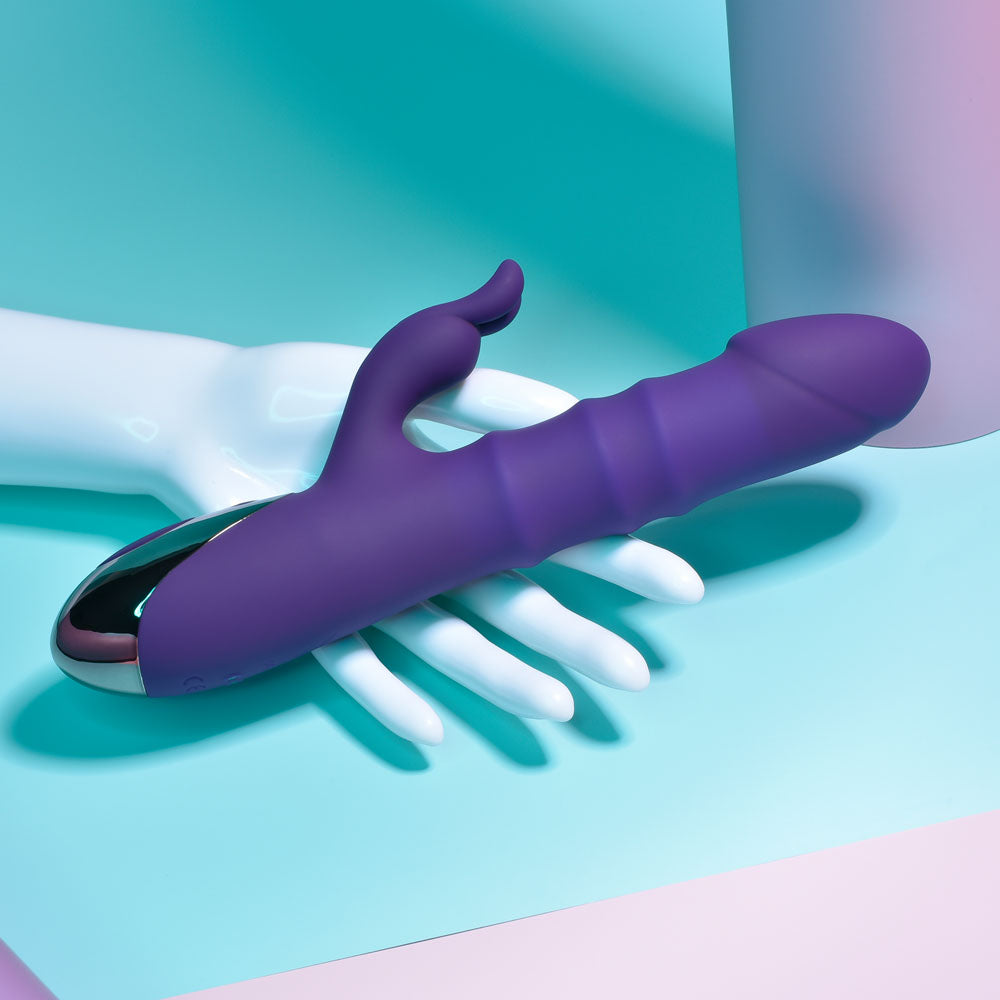 Playboy Pleasure Hop To It Purple 23.5 Cm Usb Rechargeable Rabbit Vibrator