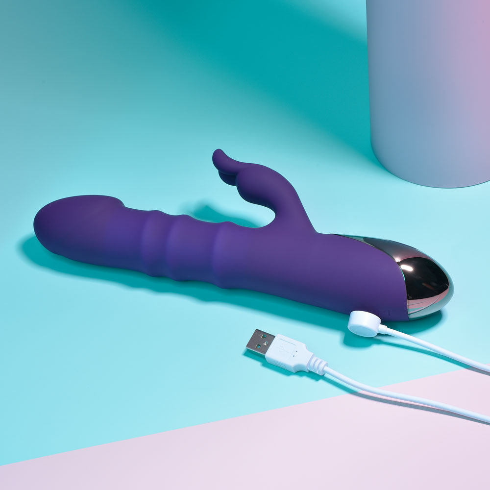 Playboy Pleasure Hop To It Purple 23.5 Cm Usb Rechargeable Rabbit Vibrator