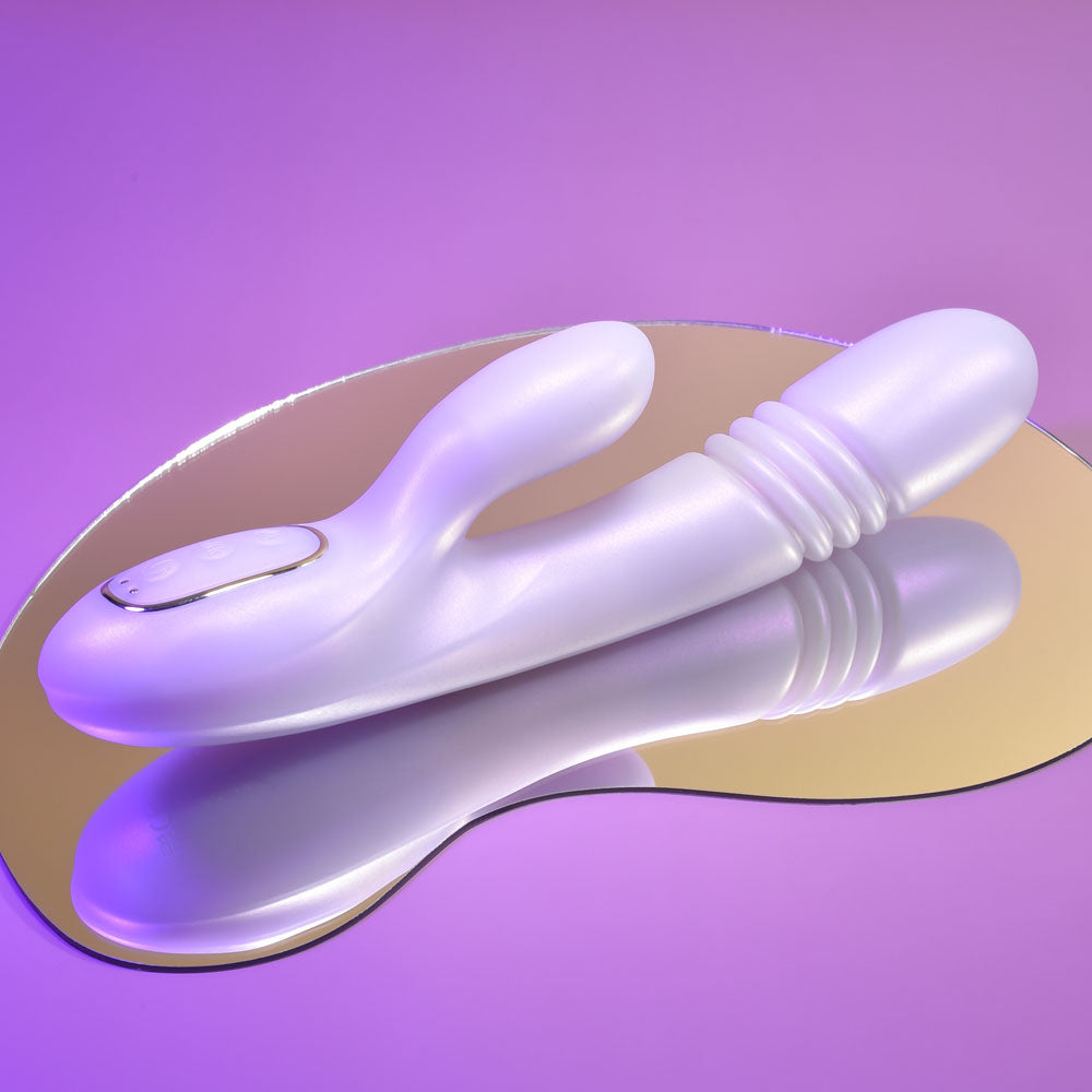 Playboy Pleasure Bumping Bunny Opal 22.9 Cm Usb Rechargeable Thrusting & Warming Rabbit Vibrator