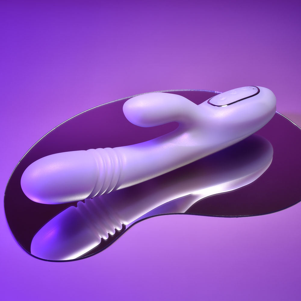 Playboy Pleasure Bumping Bunny Opal 22.9 Cm Usb Rechargeable Thrusting & Warming Rabbit Vibrator