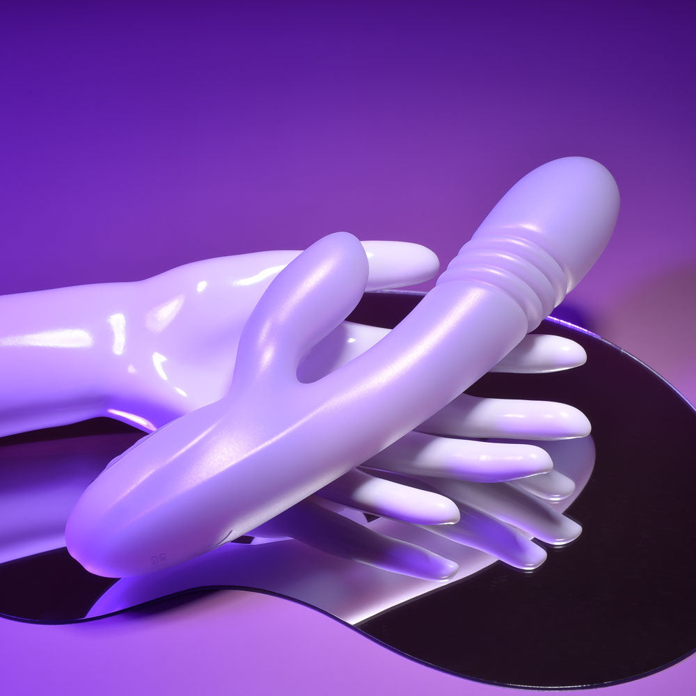 Playboy Pleasure Bumping Bunny Opal 22.9 Cm Usb Rechargeable Thrusting & Warming Rabbit Vibrator