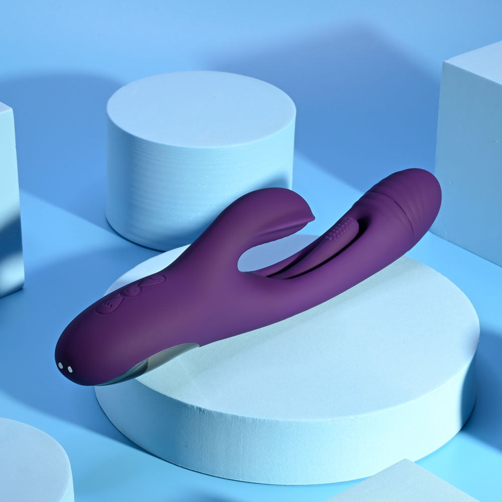 Playboy Pleasure The Thrill Purple 24.4 Cm Usb Rechargeable Rabbit Vibrator
