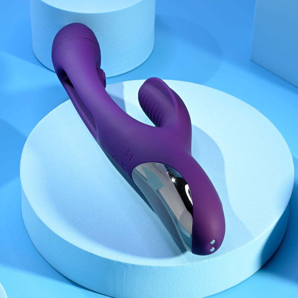 Playboy Pleasure The Thrill Purple 24.4 Cm Usb Rechargeable Rabbit Vibrator