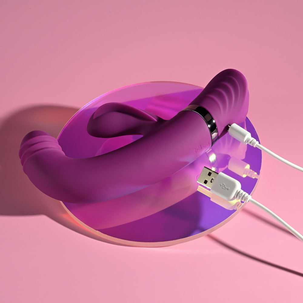 Playboy Pleasure Tap That Purple 16.5 Cm Usb Rechargebale Rabbit Vibrator