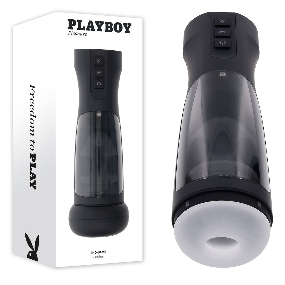 Playboy Pleasure End Game Usb Rechargeable Vibrating & Self Sanitising Stroker