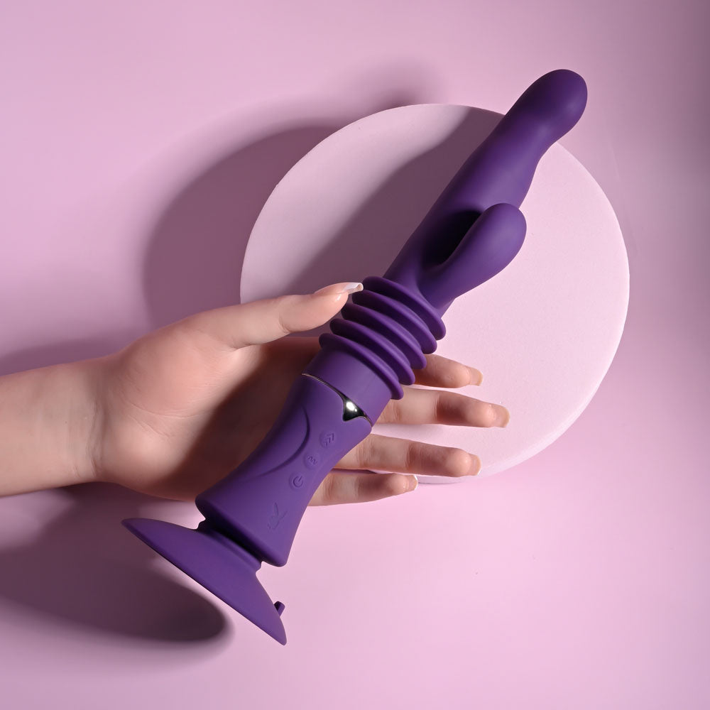Playboy Pleasure Hoppy Ending Purple 29.2 Cm Usb Rechargeable Thrusting Rabbit Vibrator