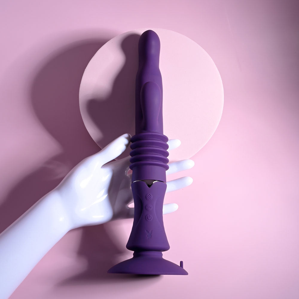 Playboy Pleasure Hoppy Ending Purple 29.2 Cm Usb Rechargeable Thrusting Rabbit Vibrator