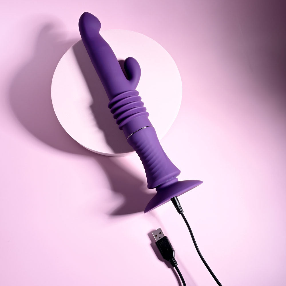 Playboy Pleasure Hoppy Ending Purple 29.2 Cm Usb Rechargeable Thrusting Rabbit Vibrator