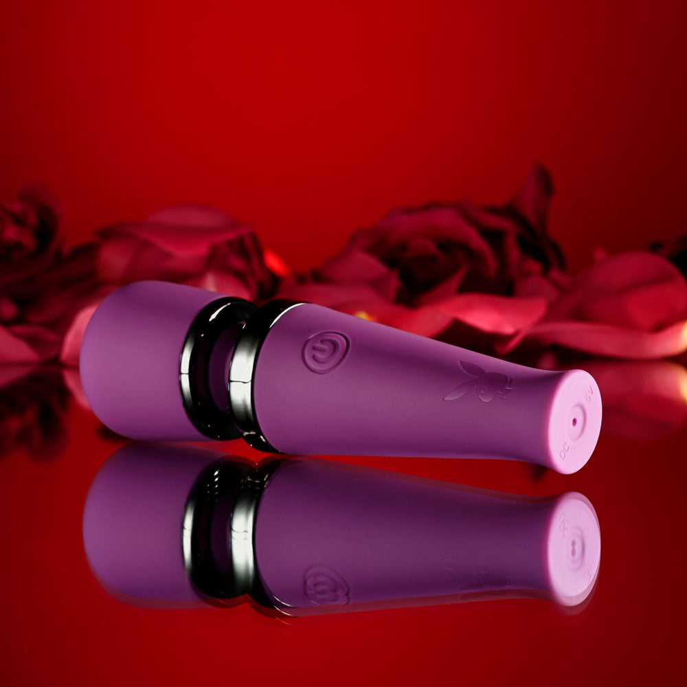 Playboy Pleasure Mic Drop Purple 11.4 Cm Usb Rechargeable Vibrating Mini Massage Wand