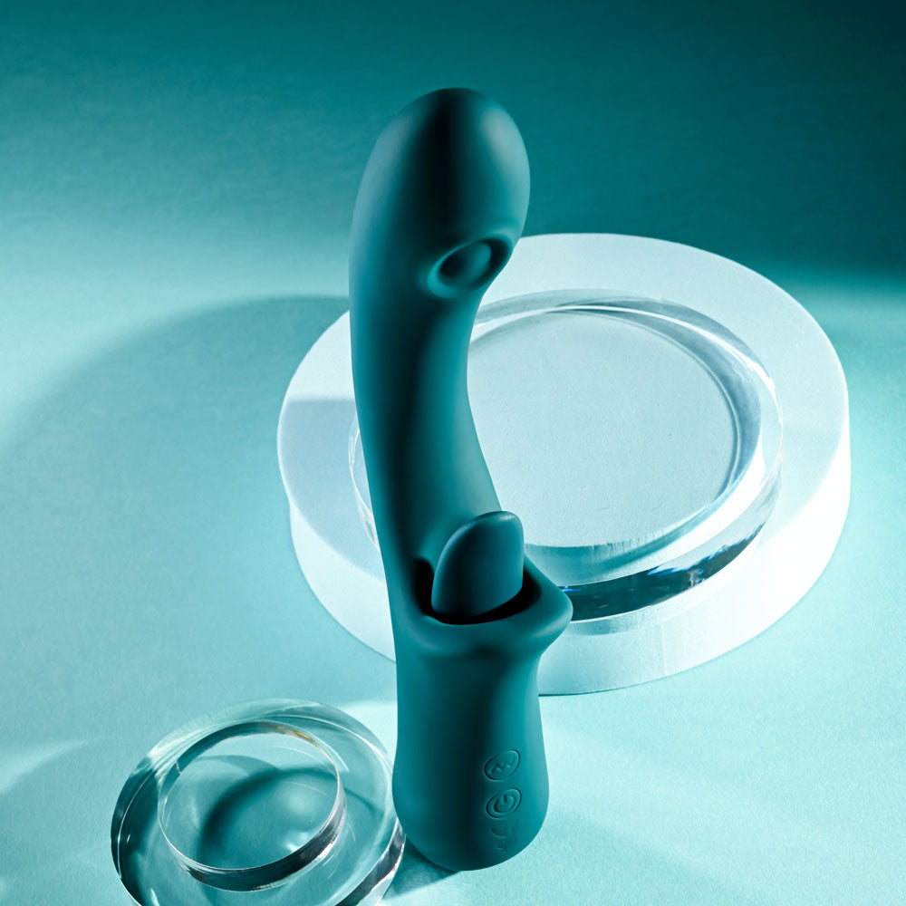 Playboy Pleasure Harmony Blue 22.9 Cm Usb Rechargeable Vibrator With Clitoral Flicker