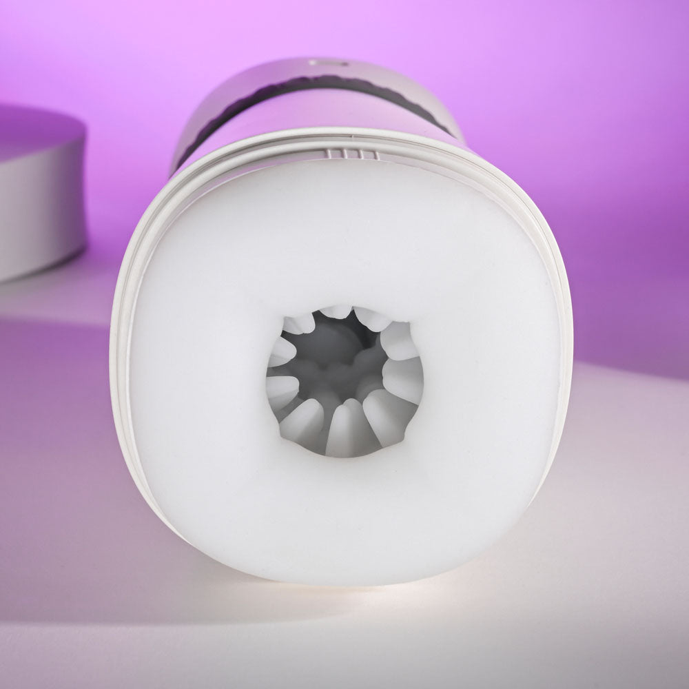 Playboy Pleasure Twist & Stroke White Usb Rechargeable Heating Stroker With Uv Cleaning