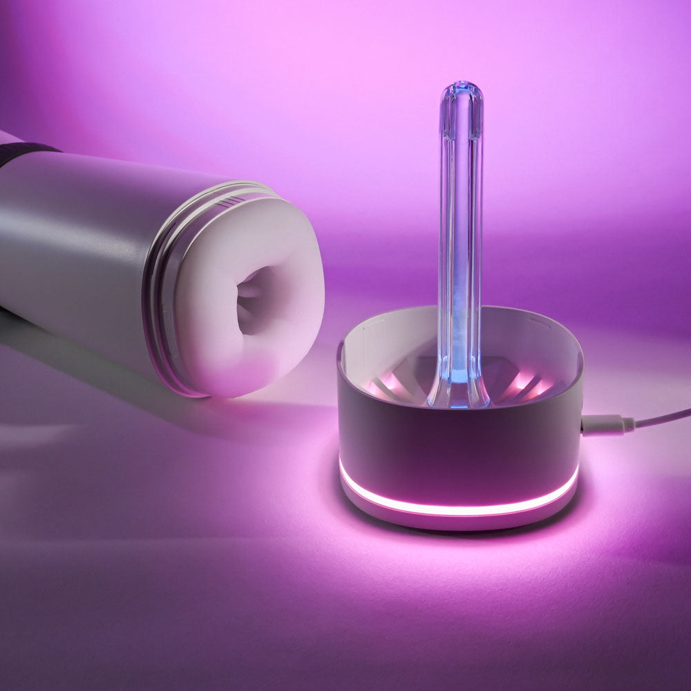 Playboy Pleasure Twist & Stroke White Usb Rechargeable Heating Stroker With Uv Cleaning
