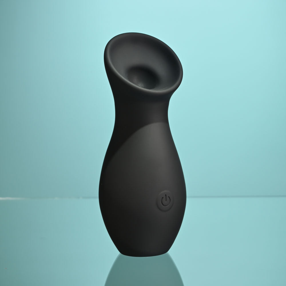 Playboy Pleasure The Jet Set Sucker Black 10.3 Cm Sucking Stimulator With Rechargeable Charging Case