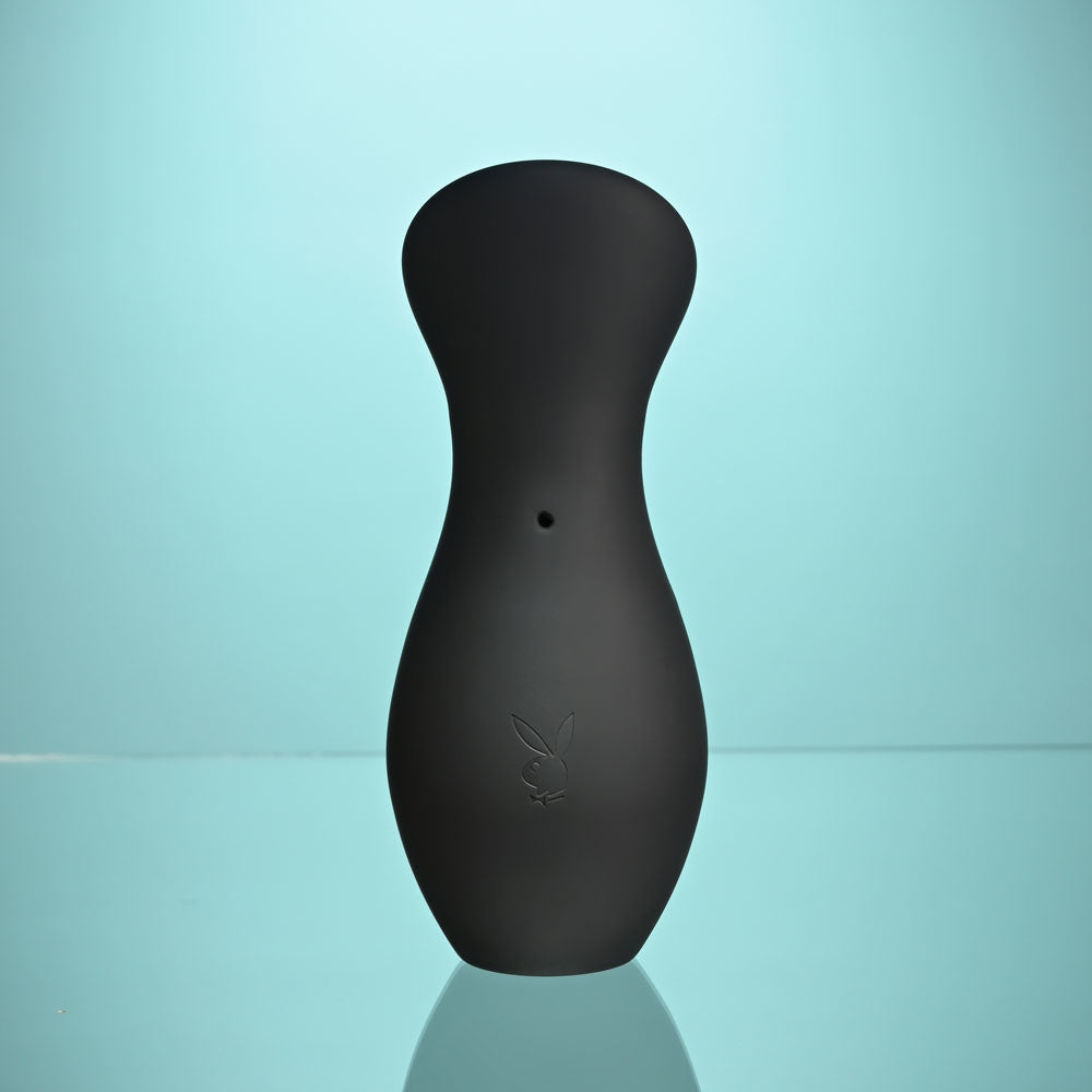 Playboy Pleasure The Jet Set Sucker Black 10.3 Cm Sucking Stimulator With Rechargeable Charging Case