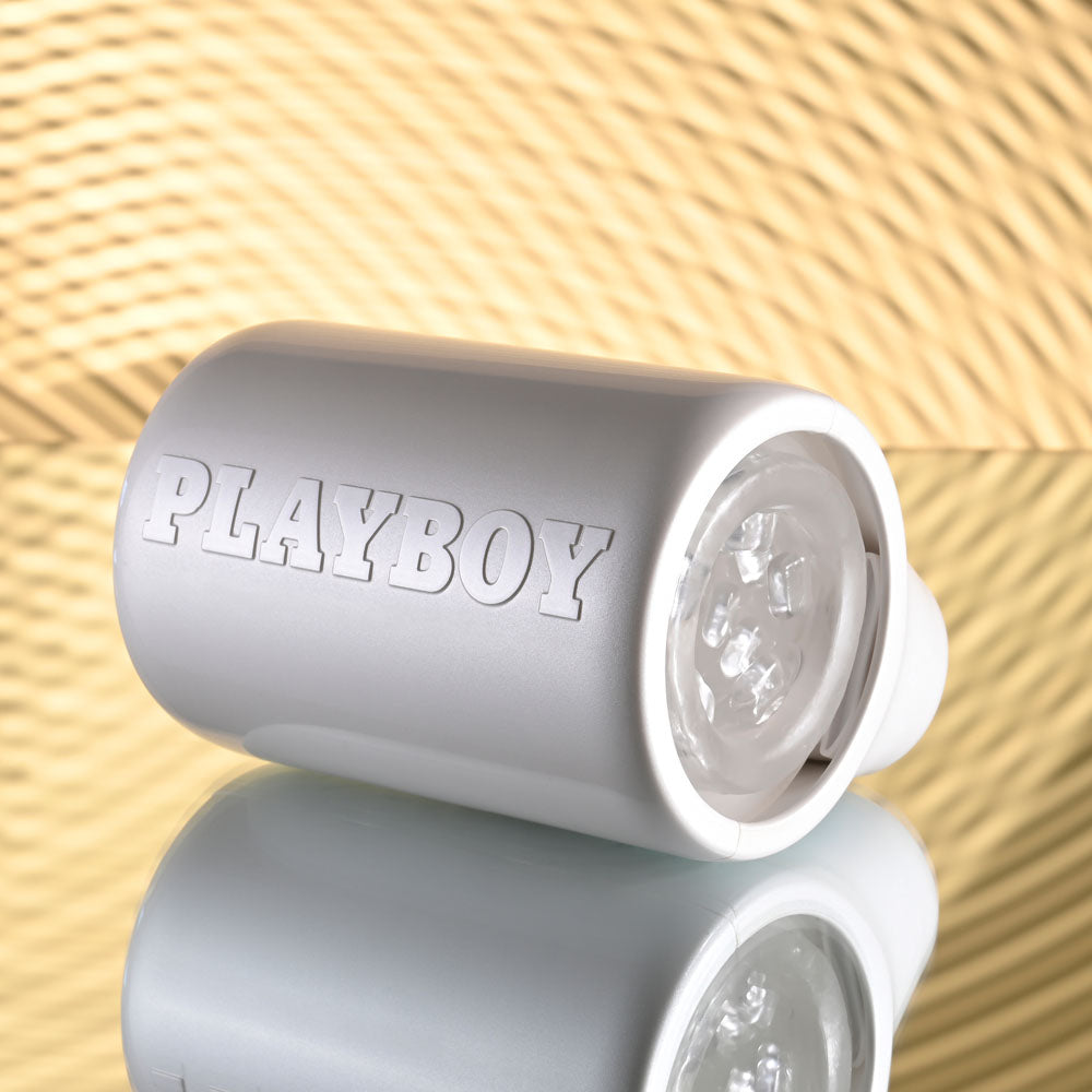 Playboy Pleasure Spin Doctor White Usb Rechargeable Vibrating & Spinning Stroker