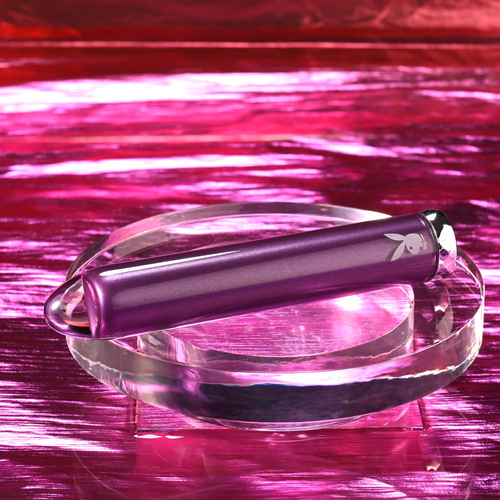 Playboy Pleasure Amethyst Purple 12.4 Cm Usb Rechargeable Glass Tipped Mini Vibrator