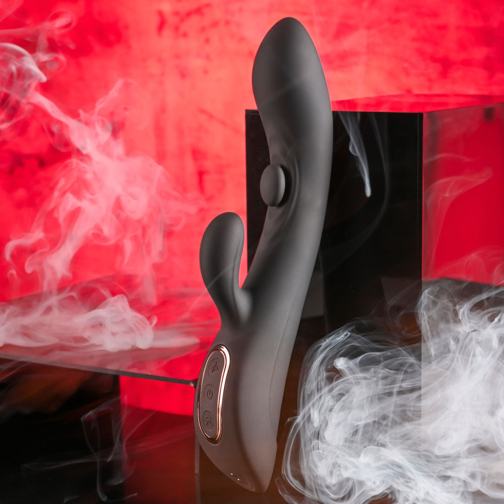 Playboy Pleasure Thats The Spot Black 23.3 Cm Usb Rechargeable Rabbit Vibrator With G Spot Tapper