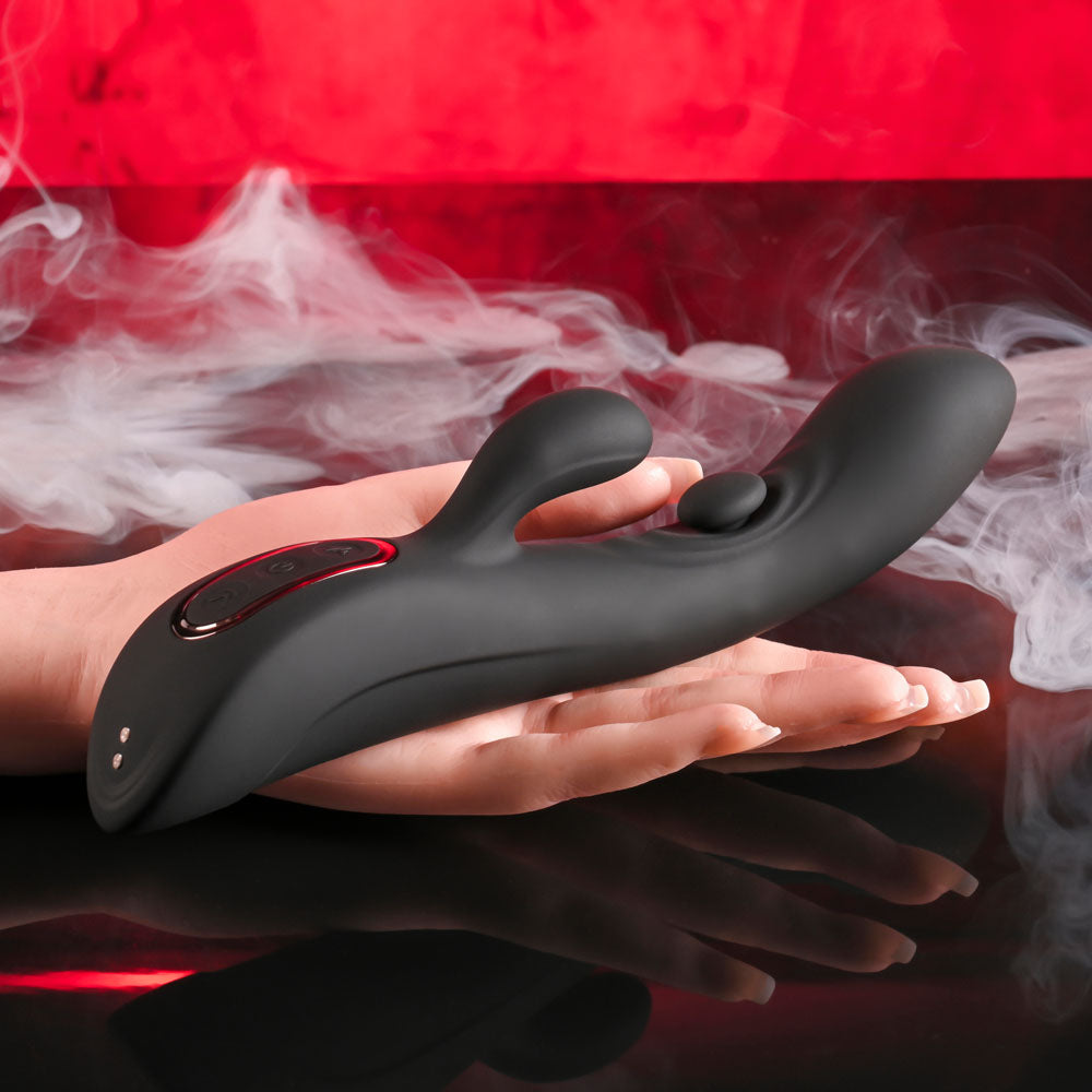 Playboy Pleasure Thats The Spot Black 23.3 Cm Usb Rechargeable Rabbit Vibrator With G Spot Tapper